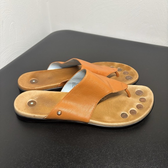 Juil Brio Leather Grounding Earthing Sandals Copper Orange Women's Sz 9 US - Picture 2 of 8